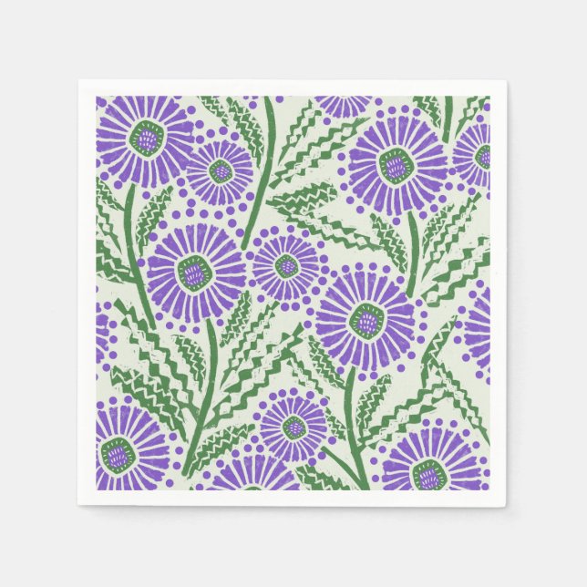 Serviette En Papier Impression en bloc vert et blanc (Devant)