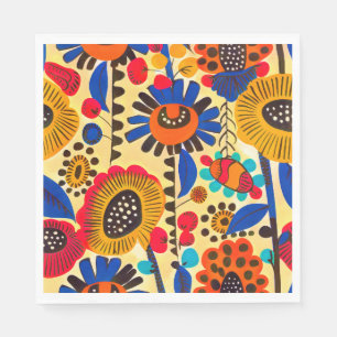 Serviette En Papier Impression florale du patrimoine mexicain