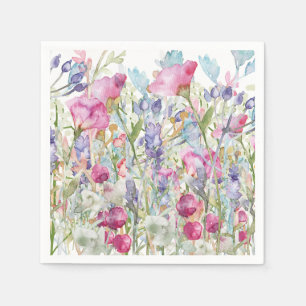 Serviette En Papier Impression florale illustrée à la main