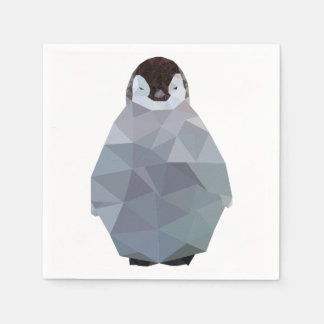 Serviette En Papier Impression géométrique de pingouin bébé