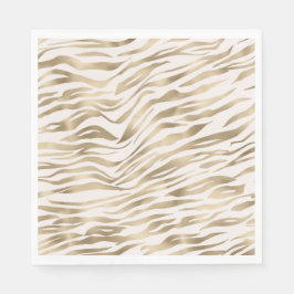 Serviette En Papier Impression Gold Zebra