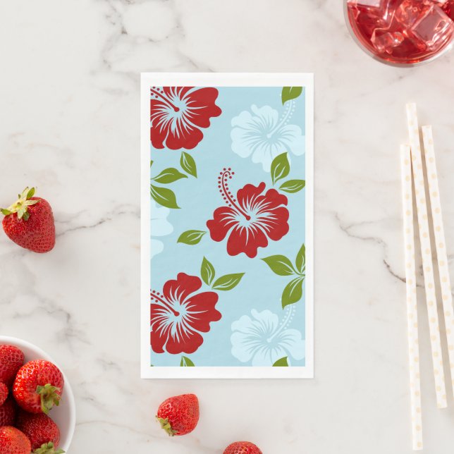 Serviette En Papier Impression hawaïenne (En situation)