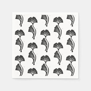 Serviette En Papier Impression Lino Feuille Gingko