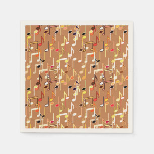 Serviette En Papier Impression musicale - Caramel Tan, Multi