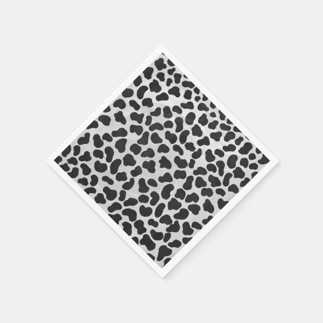 Serviette En Papier Impression noire et blanche dalmate (Coin)