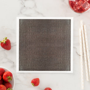 Serviette En Papier Impression peau d'alligator marron