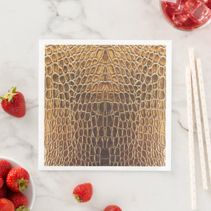 Serviette En Papier Impression peau d'alligator marron clair
