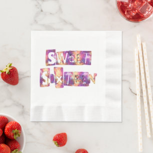 Serviette En Papier Impression sweet sixteen
