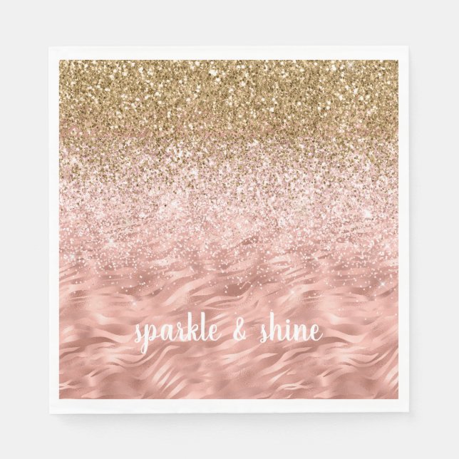 Serviette En Papier Impression Zèbre rose chic (Devant)