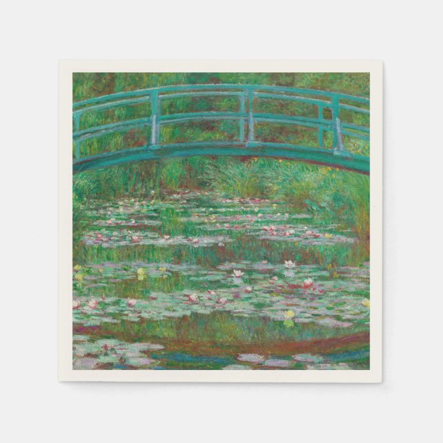 Serviette En Papier Impressionniste japonais de Footbridge Claude Mone (Devant)