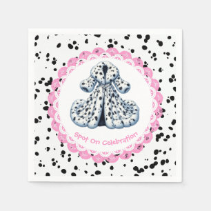 Serviette En Papier Imprimé Dalmatien Anniversaire Fête Noir et Blan