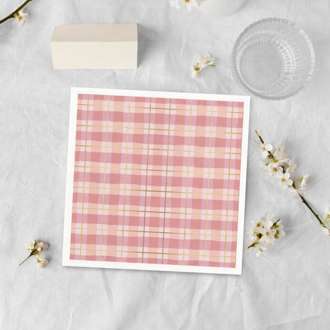 Serviette En Papier Imprimé plaid chamois et or (Créateur téléchargé)