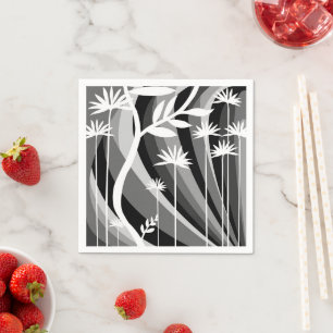Serviette En Papier Imprimer Plante monochromatique