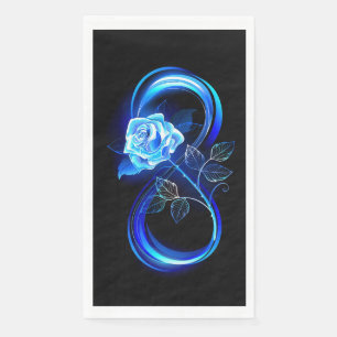 Serviette En Papier Infini lumineux avec rose bleue
