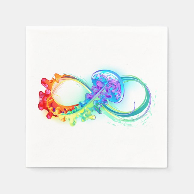 Serviette En Papier Infinity avec Rainbow Jellyfish (Devant)