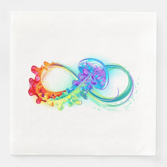 Serviette En Papier Infinity avec Rainbow Jellyfish (Devant)
