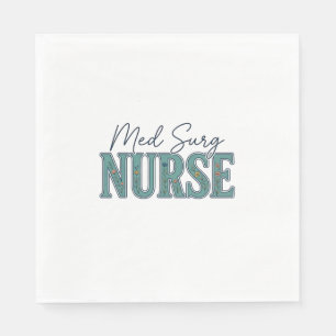 Serviette En Papier Infirmière en chirurgie florale dessin de gravure
