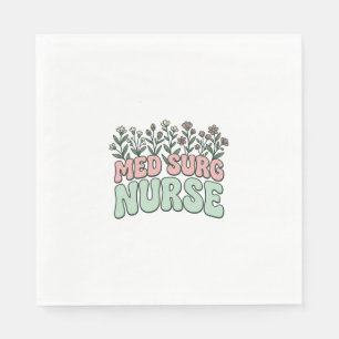 Serviette En Papier Infirmière en médecine chirurgicale dessin floral