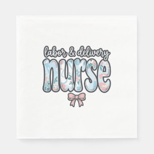 Serviette En Papier Infirmière en salle d'accouchement Chemise florale