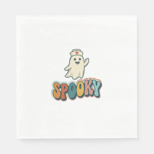 Serviette En Papier Infirmière Halloween Fantôme Époxy Drôle_1