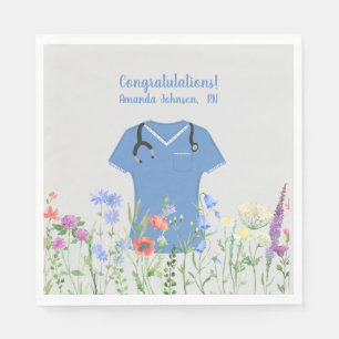 Serviette En Papier Infirmière personnalisée RN LPN NP Blue Scrubs