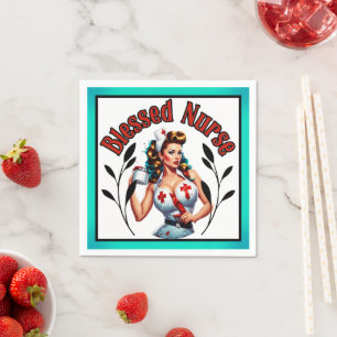 Serviette En Papier Infirmière pin-up bénie