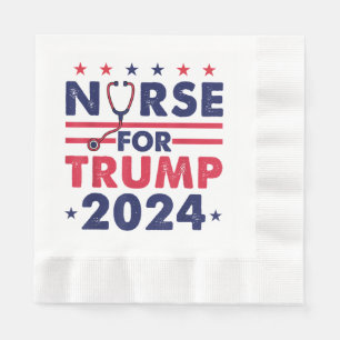 Serviette En Papier Infirmières Rétro Pour Trump 2024 Drapeau Amérique