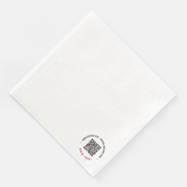 Serviette En Papier Informations sur l'analyse de code QR personnalisé (Coin)