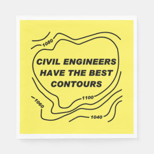 Serviette En Papier Ingénieur civil Contours Jaunes
