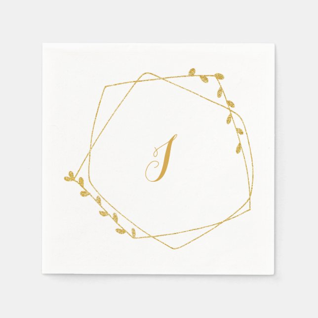 Serviette En Papier Initial Wedding Reception Napkin (Devant)