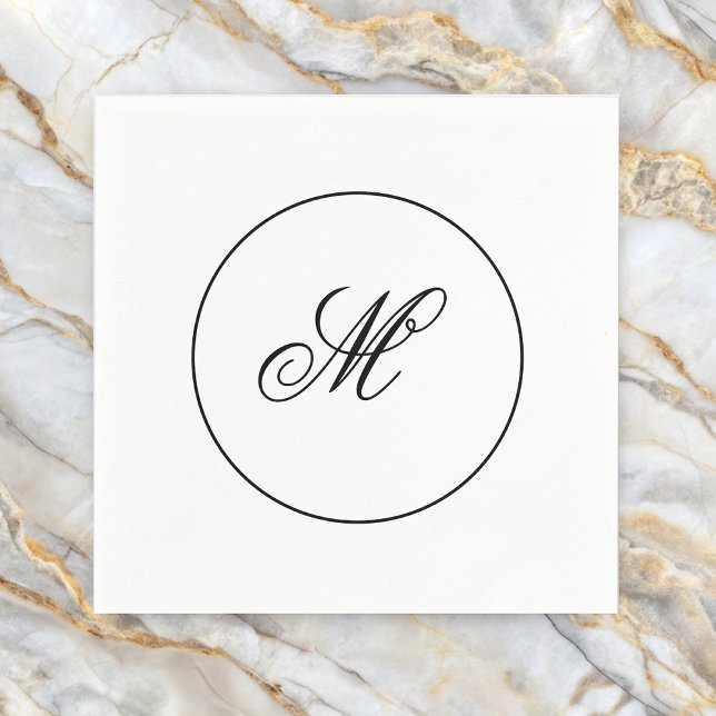 Serviette En Papier Initiale de monogramme élégant  (Créateur téléchargé)