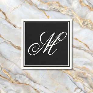 Serviette En Papier Initiale de monogramme élégant