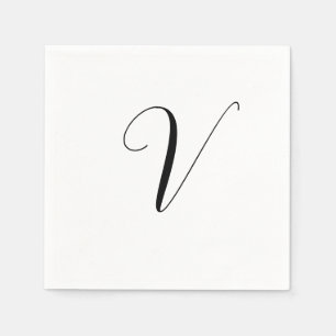 Serviette En Papier Initiale de monogramme personnalisé script