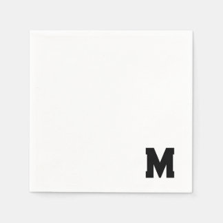 Serviette En Papier Initiale de monogramme serif gras