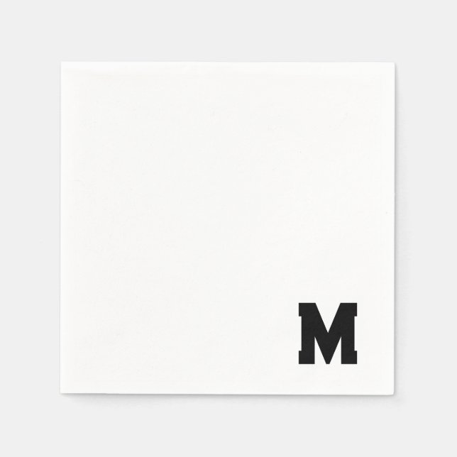 Serviette En Papier Initiale de monogramme serif gras  (Devant)