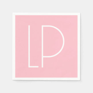 Serviette En Papier Initiale moderne minimaliste élégante sur fond ros