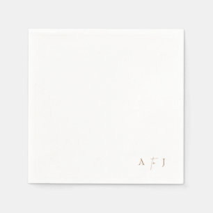 Serviette En Papier Initiales de coin moderne "à" coin Mariage
