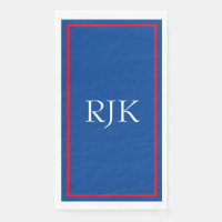 Initiales de monogramme personnalisées rouge bleu
