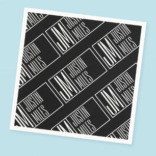 Serviette En Papier Initiales modernes avec nom Monogram Motif
