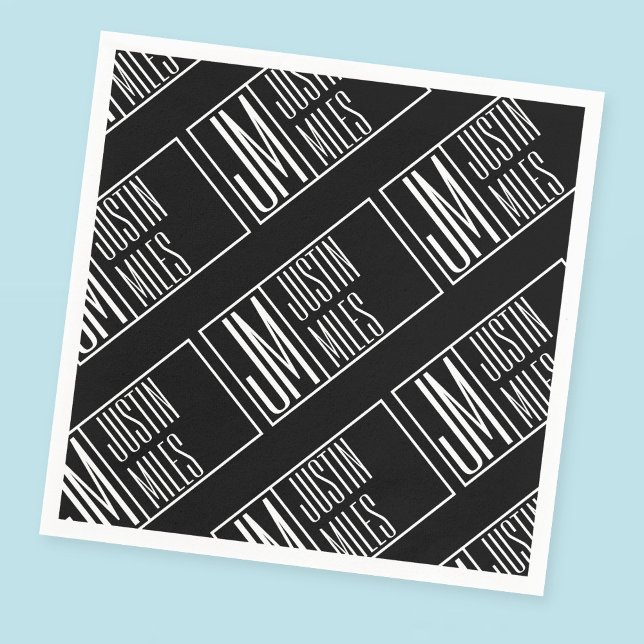Serviette En Papier Initiales modernes avec nom Monogram Motif (Créateur téléchargé)