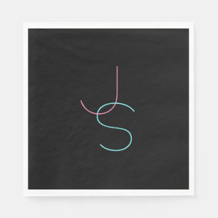 Serviette En Papier Initiales modernes élégantes et modifiables
