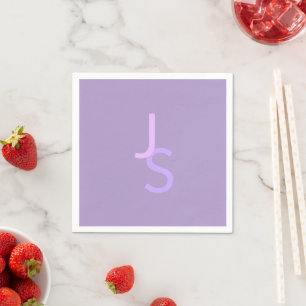 Serviette En Papier Initiales monogrammes à chevauchement moderne   Po