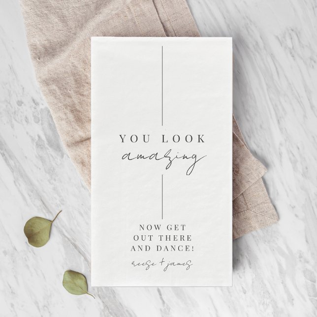 Serviette En Papier Inline | Minimal moderne Mariage "You Look Extraor (Créateur téléchargé)
