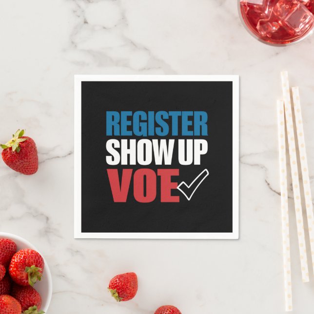 Serviette En Papier Inscrivez-vous Montrer Élection Vote 2024 (En situation)