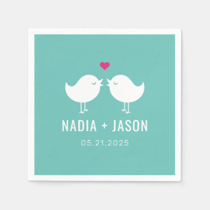 Serviette En Papier Inséparables COULEUR MODIFIABLE Mariage Partie d'e