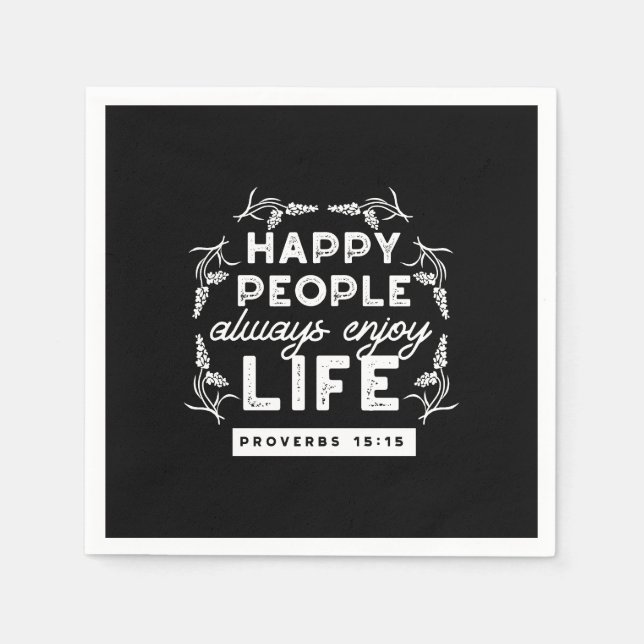 Serviette En Papier Inspirational Christian Quote from Proverbs 15:15 (Devant)