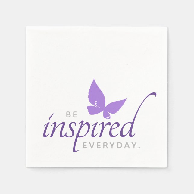 Serviette En Papier Inspirationnel Soyez Inspiré Papillon Quotidien (Devant)