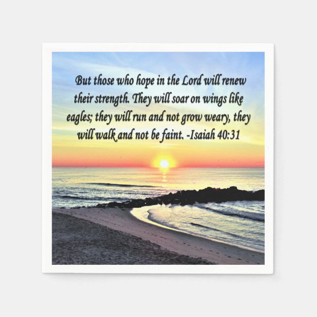 SERVIETTE EN PAPIER INSPIRING ISAIAH 40:31 (Devant)