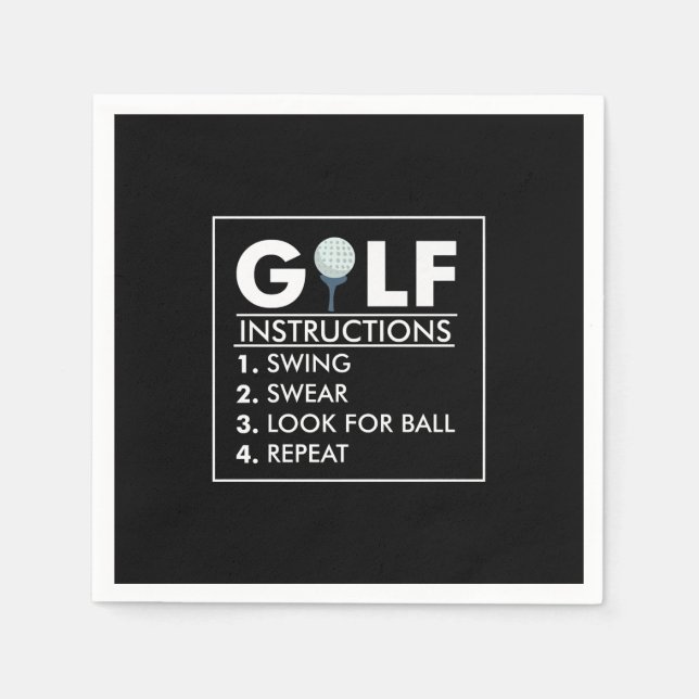 Serviette En Papier Instructions de golf Swing Sweer Look Ball Répétit (Devant)