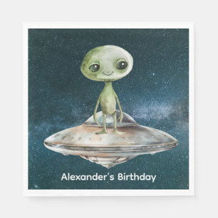 Serviette En Papier Invasion Alien Espace extra-atmosphérique Annivers